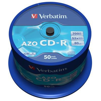 Диск CD Verbatim 700Mb 52x Cake box 50 Crystal AZO (43343) (KM04436)