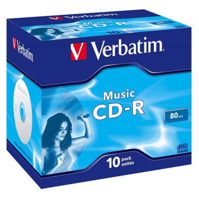 Диск CD Verbatim CD-R 700Mb 16x Jewel Case 10 Pack Music (43365) (U0154647)