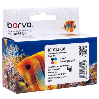 Картридж Barva Canon CLI-36 Color (1511B001) 250ст Color (IC-CLI-36) (U0850997)