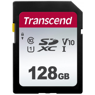 Карта памяти Transcend 128GB SDXC class 10 UHS-I U1 V10 (TS128GSDC300S) (U0309094)