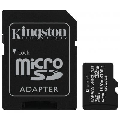 Карта памяти Kingston 32GB micSDHC class 10 Canvas Select Plus 100R A1 (SDCS2/32GB) (U0394732)