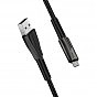 Дата кабель ColorWay USB 2.0 AM to Micro 5P 1.0m zinc alloy + led black (CW-CBUM035-BK) (U0485448)