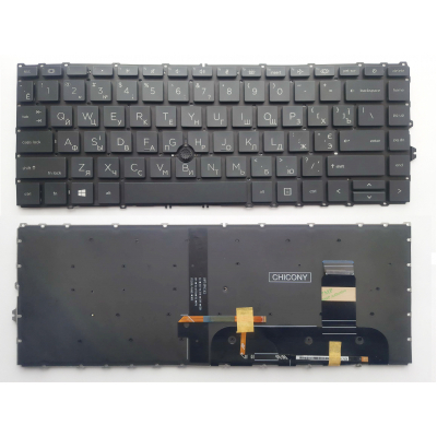 Клавиатура ноутбука HP EliteBook 745 G7/G8, 840 G7/G8 черна з підсв ТП UA (A46214) (U0598271)