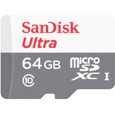 Карта памяти SanDisk 64GB microSD class 10 Ultra Light (SDSQUNR-064G-GN3MN) (U0468134)