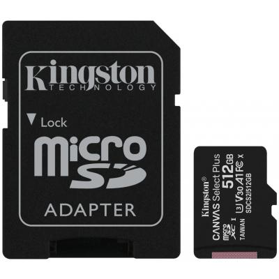 Карта пам'яті Kingston 512GB microSD class 10 A1 Canvas Select Plus (SDCS2/512GB) (U0396244)