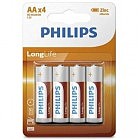 Батарейка Philips AA R6 LongLife Zinc Carbon * 4 (R6L4B/10)
