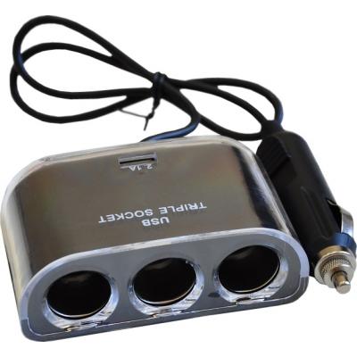 Зарядное устройство Atcom ES-09 (HUB 3*DC12 + 1*USB, 2.1A) (13151) (U0235090)