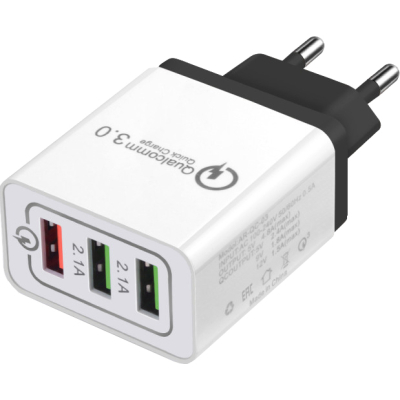 Зарядний пристрій XoKo QC-300 3 USB Qualcom 3.0 4.8A Black (QC-300-BK) (U0454590)