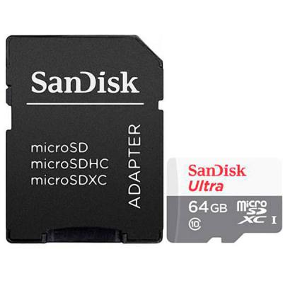 Карта памяти SanDisk 64GB microSD class 10 Ultra Light (SDSQUNR-064G-GN3MA) (U0468131)