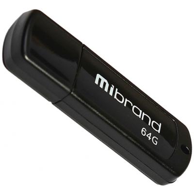 USB флеш накопичувач Mibrand 64GB Grizzly Black USB 2.0 (MI2.0/GR64P3B) (U0538155)