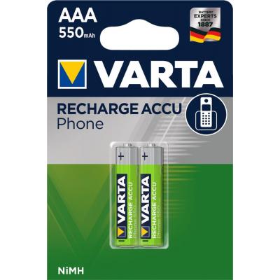 Аккумулятор Varta AAA Phone ACCU 550mAh NI-MH * 2 (58397101402) (U0138375)