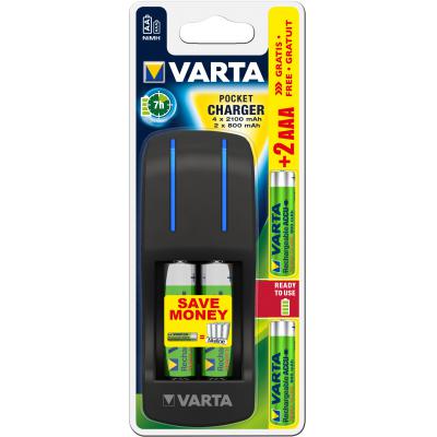 Зарядное устройство для аккумуляторов Varta Pocket Charger + 2AA 2100 mAh +2AAA 800 mAh NI-MH (57642301431) (U0187698)