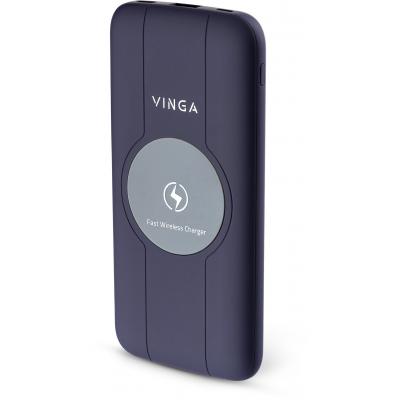 Батарея універсальна Vinga 10000 mAh Wireless QC3.0 PD soft touch purple (BTPB3510WLROP) (U0359487)