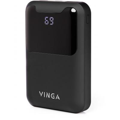 Батарея універсальна Vinga 10000 mAh Display soft touch black (BTPB0310LEDROBK) (U0359497)