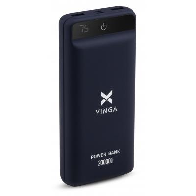 Батарея універсальна Vinga 20000 mAh QC3.0 Display soft touch purple (VPB2QLSP) (U0399401)