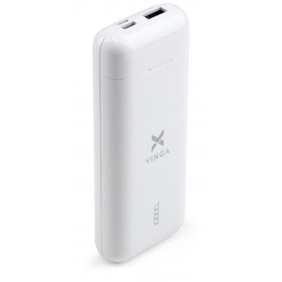 Батарея універсальна Vinga 10000 mAh glossy white (VPB1MWH) (U0399403)