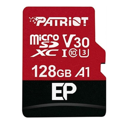 Карта памяти Patriot 128GB microSDXC class 10 UHS-I/U3 EP A1 (PEF128GEP31MCX) (U0654944)
