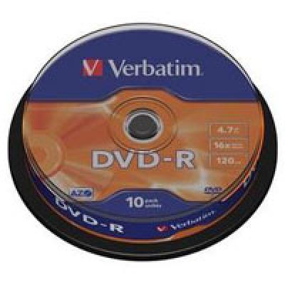 Диск DVD Verbatim 4.7Gb 16X CakeBox 10шт (43523) (K0000761)