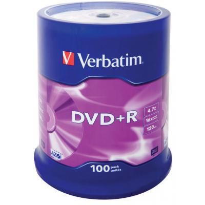 Диск DVD Verbatim 4.7Gb 16X CakeBox 100шт (43551) (K0000822)