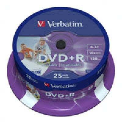 Диск DVD Verbatim 4.7Gb 16X CakeBox 25шт Silver (43500) (KM02018)