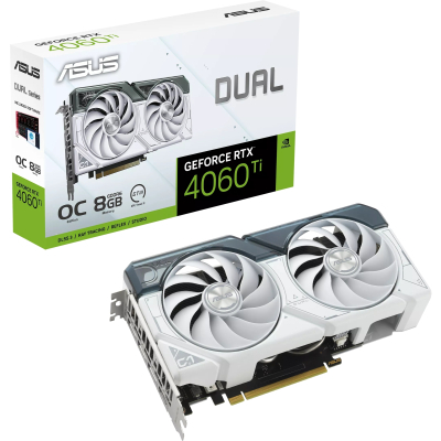 Відеокарта ASUS GeForce RTX4060Ti 8Gb DUAL OC WHITE (DUAL-RTX4060TI-O8G-WHITE) (U0816414)
