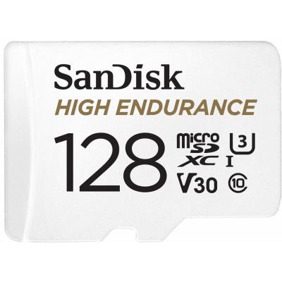 Карта памяти SanDisk 128GB microSDXC class 10 UHS-I U3 V30 High Endurance (SDSQQNR-128G-GN6IA) (U0396248)