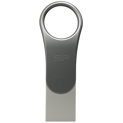 USB флеш накопитель Silicon Power 128 GB DriveMobile C80 USB 3.1 + Type-C Silver (SP128GBUC3C80V1S) (U0812312)