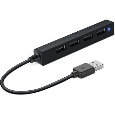 Концентратор Speedlink SNAPPY SLIM USB Hub, 4-Port, USB 2.0, Passive, Black (SL-140000-BK) (U0406373)