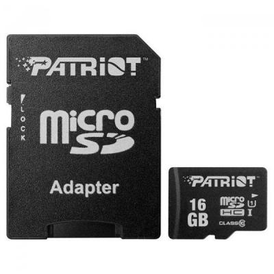 Карта памяти Patriot 16GB microSD class10 UHS-I (PSF16GMCSDHC10) (U0302977)