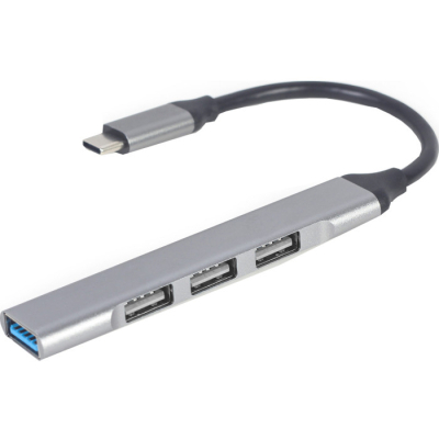 Концентратор Gembird USB-C 4 ports (1xUSB3.1+3xUSB2.0) metal silver (UHB-CM-U3P1U2P3-02) (U0792378)