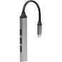 Концентратор Gembird USB-C 4 ports (1xUSB3.1+3xUSB2.0) metal silver (UHB-CM-U3P1U2P3-02) (U0792378)
