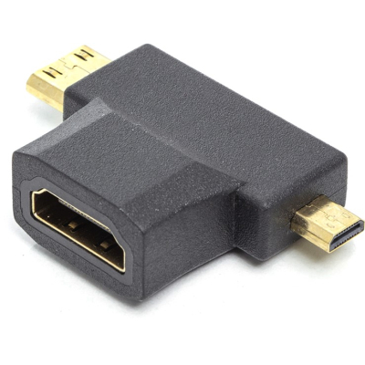 Перехідник HDMI (F) to mini HDMI (M) / micro HDMI (M) PowerPlant (CA912056) (U0657473)