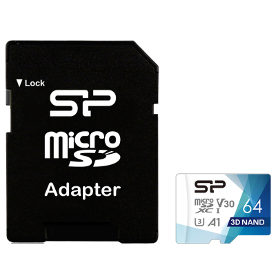Карта пам'яті Silicon Power 64Gb microSDXC U3 A1 V30 Superior Color 100R/80W + adapter (SP064GBSTXDU3V20AB) (U0839795)