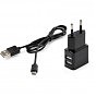 Зарядное устройство Vinga 2 Port USB Wall Charger 2.1A + microUSB cable (VCPWCH2USB2ACMBK) (U0369552)