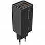 Зарядний пристрій ColorWay GaN3 Pro Power Delivery (USB-A + 2 USB TYPE-C) (65W) (CW-CHS039PD-BK) (U0762119)