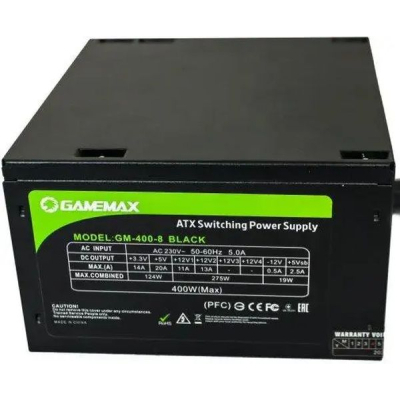 Блок живлення Gamemax GM-400-8CM Black (U0833245)