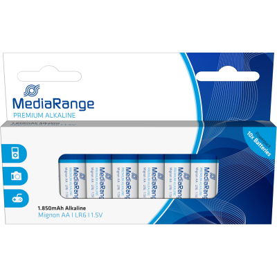 Батарейка Mediarange AA LR6 1.5V Premium Alkaline Batteries, Mignon, Pack 10 (MRBAT105) (U0858945)