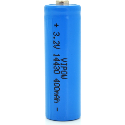 Аккумулятор 14430 LiFePO4 (size 3/4AA), 400mAh, 3.2V, TipTop, blue Vipow (IFR14430-400mAhTT / 25540) (U0851895)
