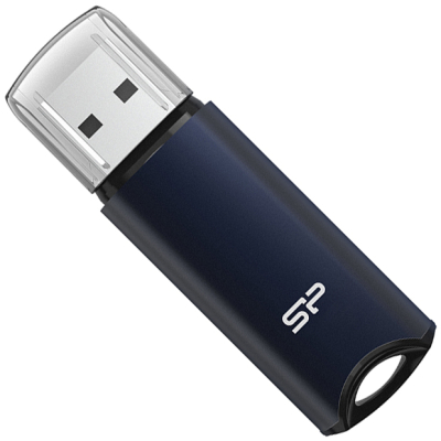 USB флеш накопичувач Silicon Power 64GB Marvel M02 Aluminum Blue USB 3.2 (SP064GBUF3M02V1B) (U0874188)