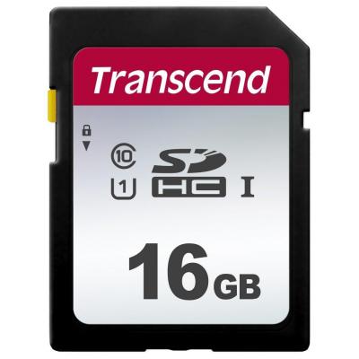 Карта памяти Transcend 16GB SDHC class 10 UHS-I U1 (TS16GSDC300S) (U0309096)