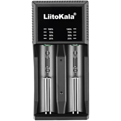 Зарядний пристрій для акумуляторів Liitokala 2 Slots, LED indicator, Li-ion(18650...RCR123...26650), NiMH(AA, AAA, SC, C) (Lii-PL2) (U0788658)