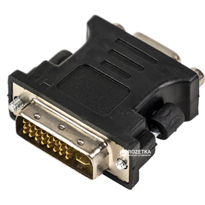 Перехідник VGA to DVI-I (24+5 pin), черный PowerPlant (CA910892) (U0657491)