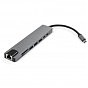 Концентратор Vinga Type-C to 4K HDMI+2*USB3.0+GigabitLAN+SD+PD+USB-C SS aluminium (VCPATC2U3CRLNHIPDGR) (U0369816)