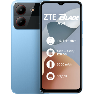 Мобильный телефон ZTE Blade A54 4/128GB Blue (1011467) (U0880240)