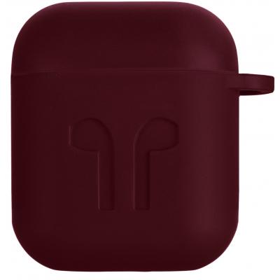 Чохол для навушників 2E для Apple AirPods Pure Color Silicone Imprint 1.5 мм Marsala (2E-AIR-PODS-IBSI-1.5-M) (U0409823)