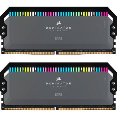 Модуль пам'яті для комп'ютера DDR5 32GB (2x16GB) 6000 MHz Dominator Platinum RGB Gray Corsair (CMT32GX5M2D6000Z36) (U0874224)