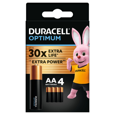Батарейка Duracell Optimum AA лужні 4 шт. в упаковці (5015595) (U0778920)