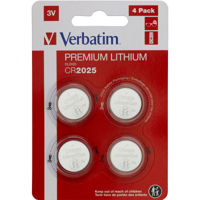 Батарейка Verbatim CR 2025 Lithium 3V * 4 (49532) (U0587599)