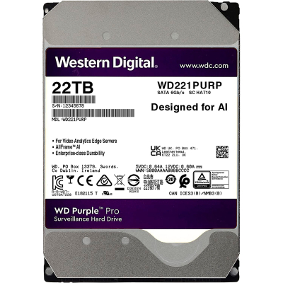 Жорсткий диск 3.5» 22TB WD (WD221PURP) (U0805729)