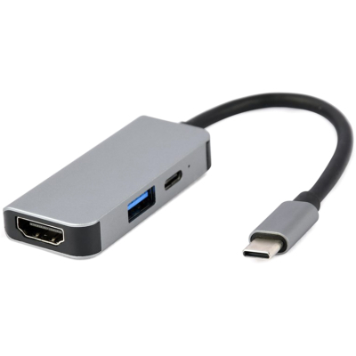 Концентратор Cablexpert USB-C 3-in-1 (USB/HDMI/PD) (A-CM-COMBO3-02) (U0747630)